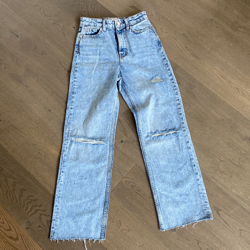 High rise straight zara jeans